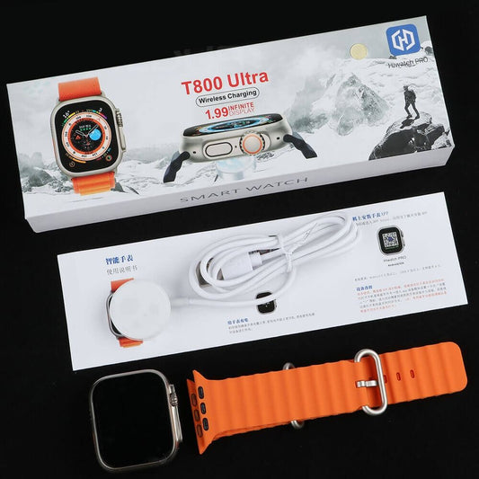 T800 Ultra Smart Watch Series 8 - 1.99" - Bluetooth Call Smartwatch - With Ocean Strap - Wireless Charging - Best Battery Timing